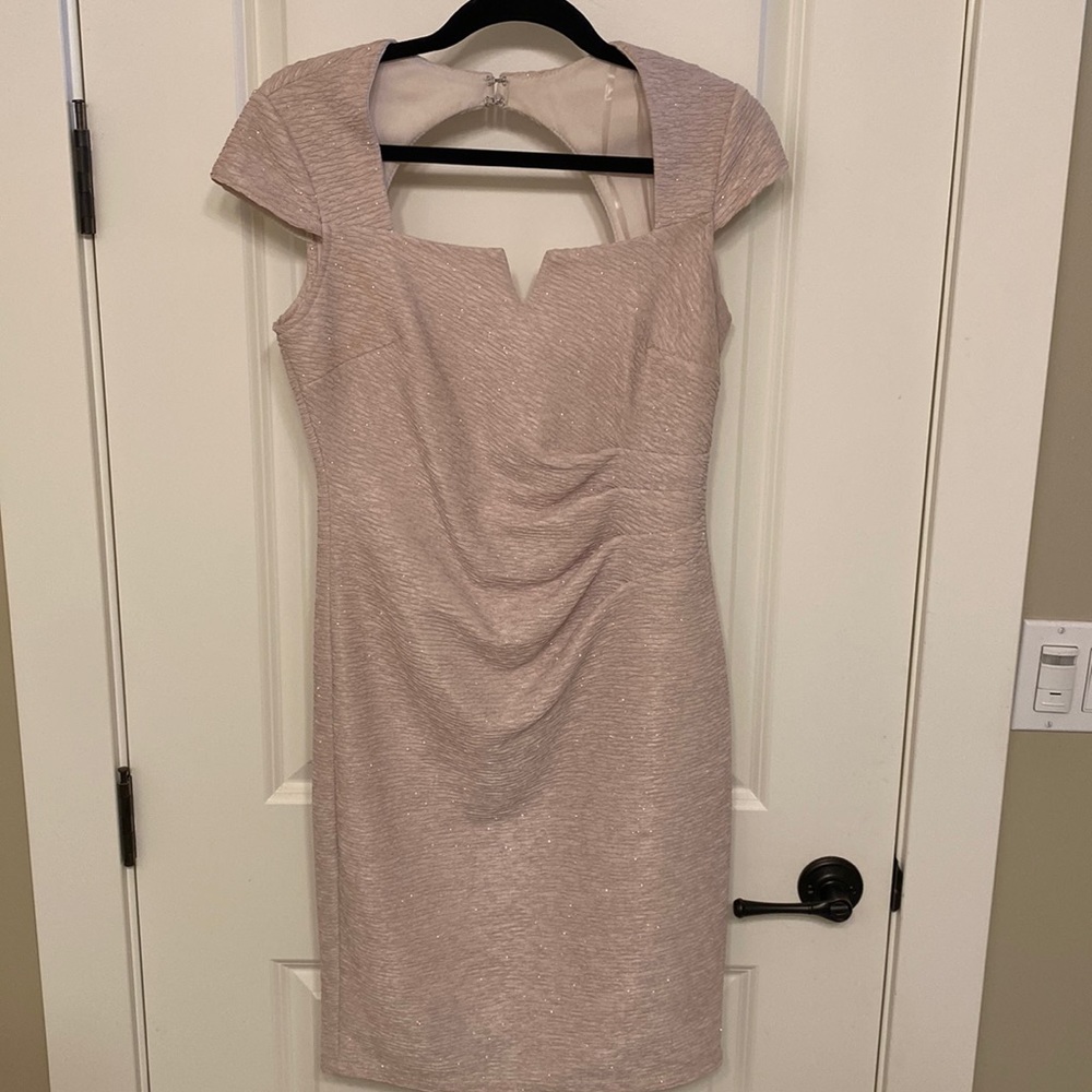 Marina dress size 6, cream with some sparkles.